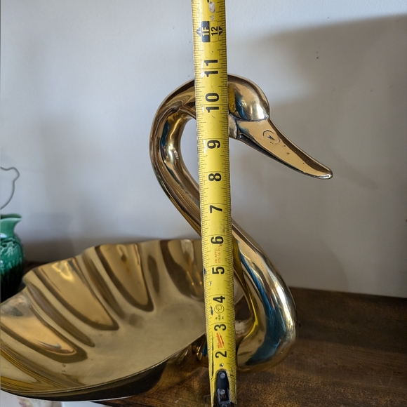 Very Large Brass Swan Bowl Duck Vintage Big Rare Mid Century Modern MCM Planter - Picture 8 of 11